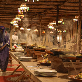 Agafay Desert sunset dinner experience with live show near Marrakech