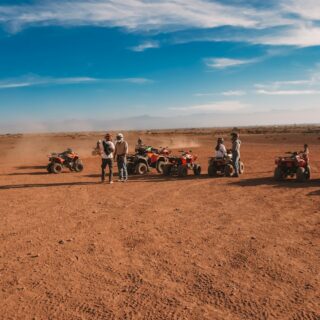 Illustrative quad biking and palm landscape near Marrakech